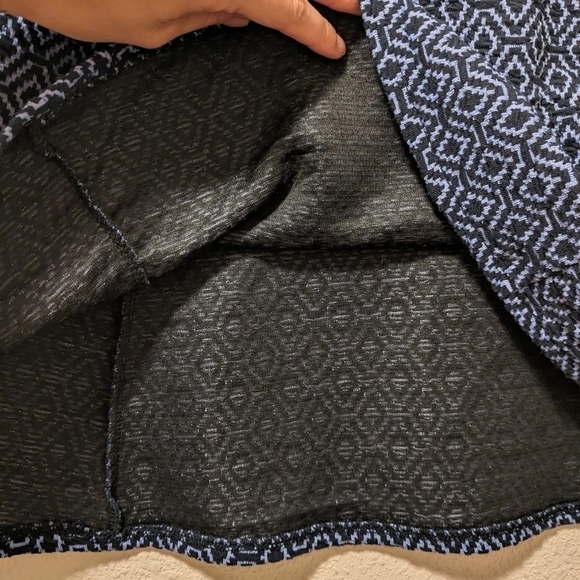 Zara Vintage Navy Blue Artsy Geometric A-Line Mini Skirt - Picture 4 of 6